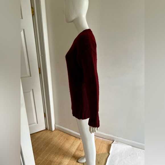 Vintage Dddominick 100% Wool Jumper Crew Neck Sweater Maroon Red Size Medium - Picture 2 of 6